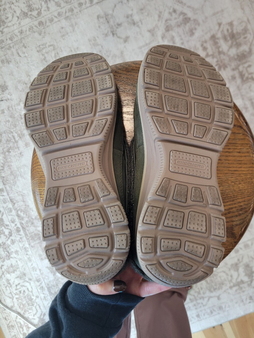 Skechers Easy Going Suede Clogs Womens 10 Forest Green Water Repellent Comfort S - Picture 8 of 9